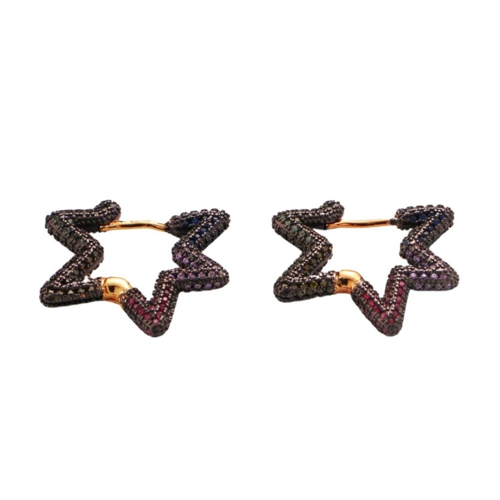Multi Color Star Hoop